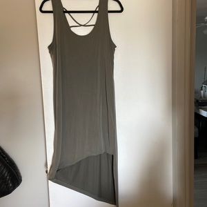 Green boho high low midi dress size medium